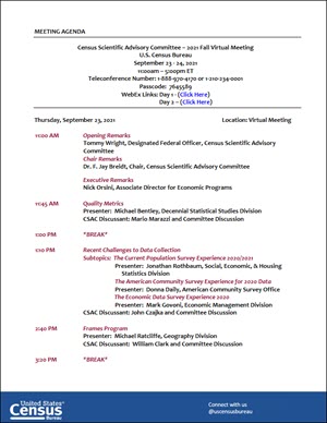 Agenda: September 23-24, 2021