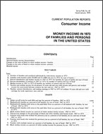 Money Income in 1973 of Families and Persons in the United States