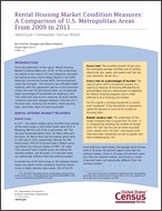 Rental Housing Market Condition Measures: A Comparison of U.S. Metropolitan Areas From 2009 to 2011