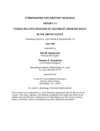 Census Related Behavior of Southeast Asian Refugees in the United States