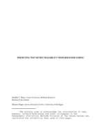 PREDICTING TEST-RETEST RELIABILITY FROM BEHAVIOR CODING