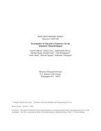 INVESTIGATION OF ALTERNATIVE ESTIMATORS FOR THE QUARTERLY FINANCIAL REPORT 