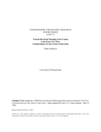 Toward the Social Meaning of the Census to the Inner City Poor: Considerations for the Census Undercount