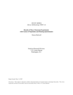 Questionnaire Research Report - Series A, Report 3: Results of Three Classroom Experiments with Census of Population and Housing Questionnaires