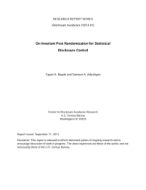 On Invariant Post Randomization for Statistical Disclosure Control