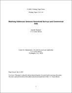 Matching Addresses between Household Surveys and Commercial Data