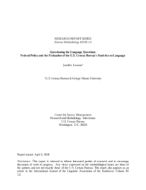 Questioning the Language Questions: Federal Policy and the Evaluation of the U.S. Census Bureau’s Statistics on Language