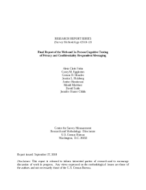 Final Report of the Web and In-Person Cognitive Testing of Privacy and Confidentiality Respondent Messaging