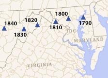 Detail of center of population for maryland