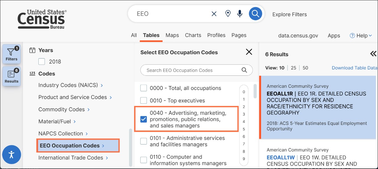 How can I access Equal Employment Opportunity (EEO) Tabulation data? Image