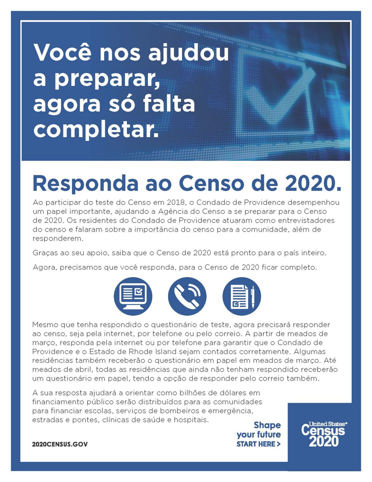 Você nos ajudou a preparar, agora só falta completar.