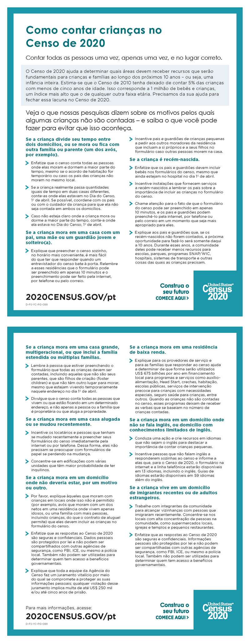 Como contar crianças no Censo de 2020