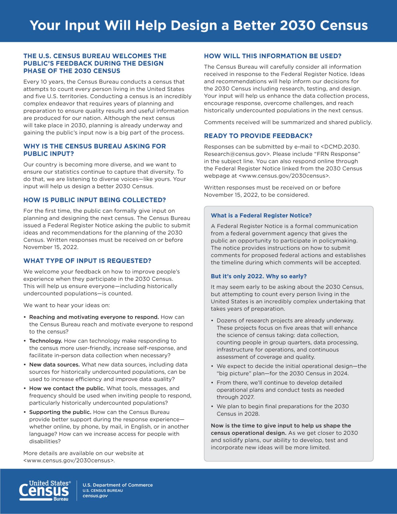 Your Input Will Help Design a Better 2030 Census  