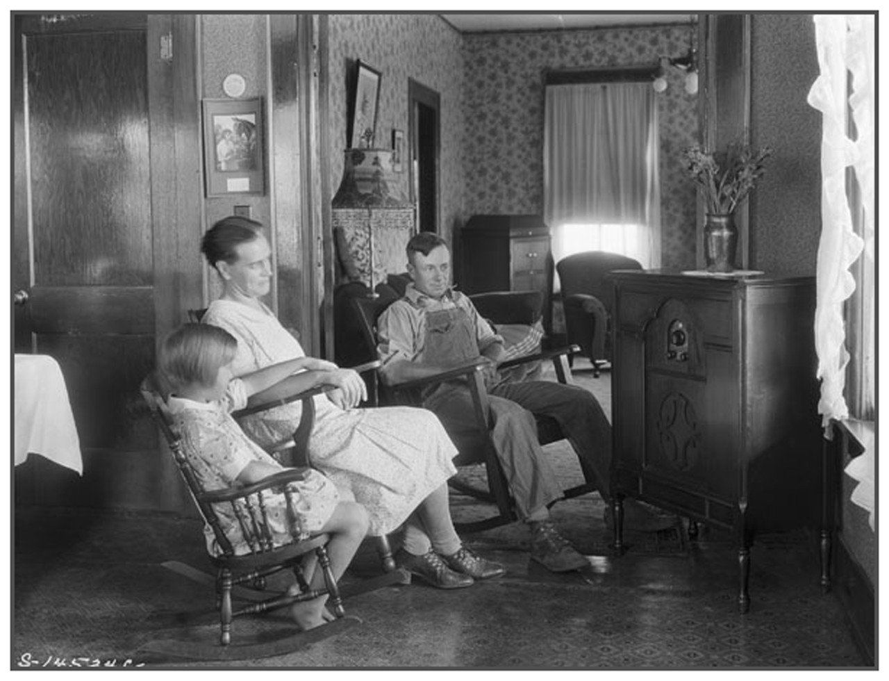 Farm Family Listening to their Radio, 1930