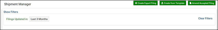 Screenshot: Shipment Manager