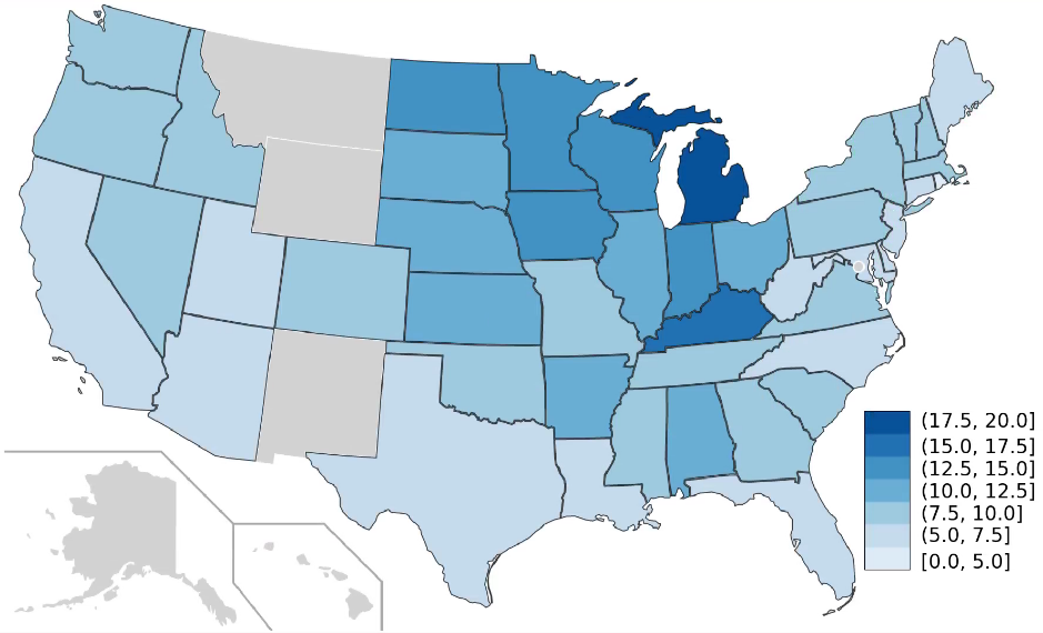 Figure 1: Percentage of Plants Using Robots by State