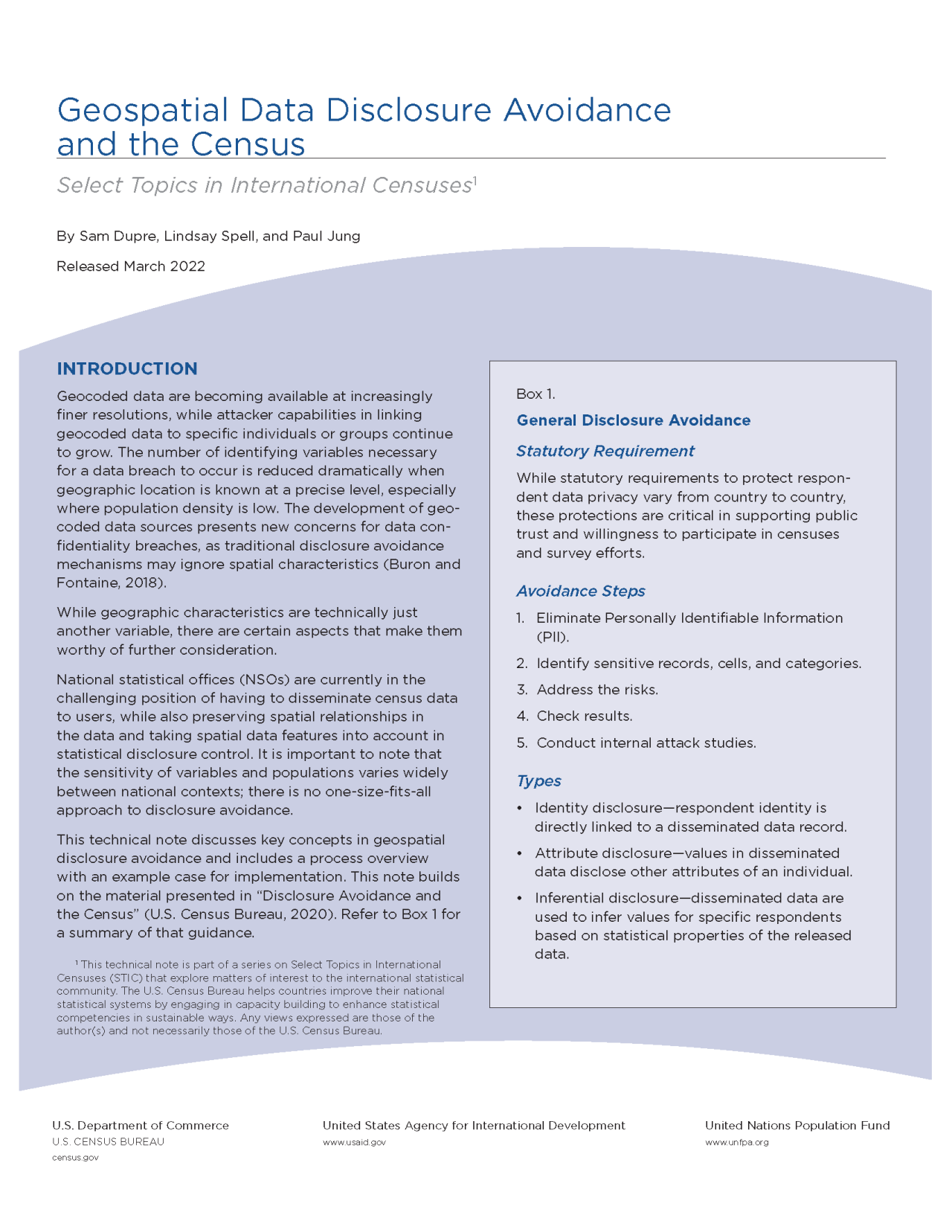 Geospatial Data Disclosure Avoidance and the Census