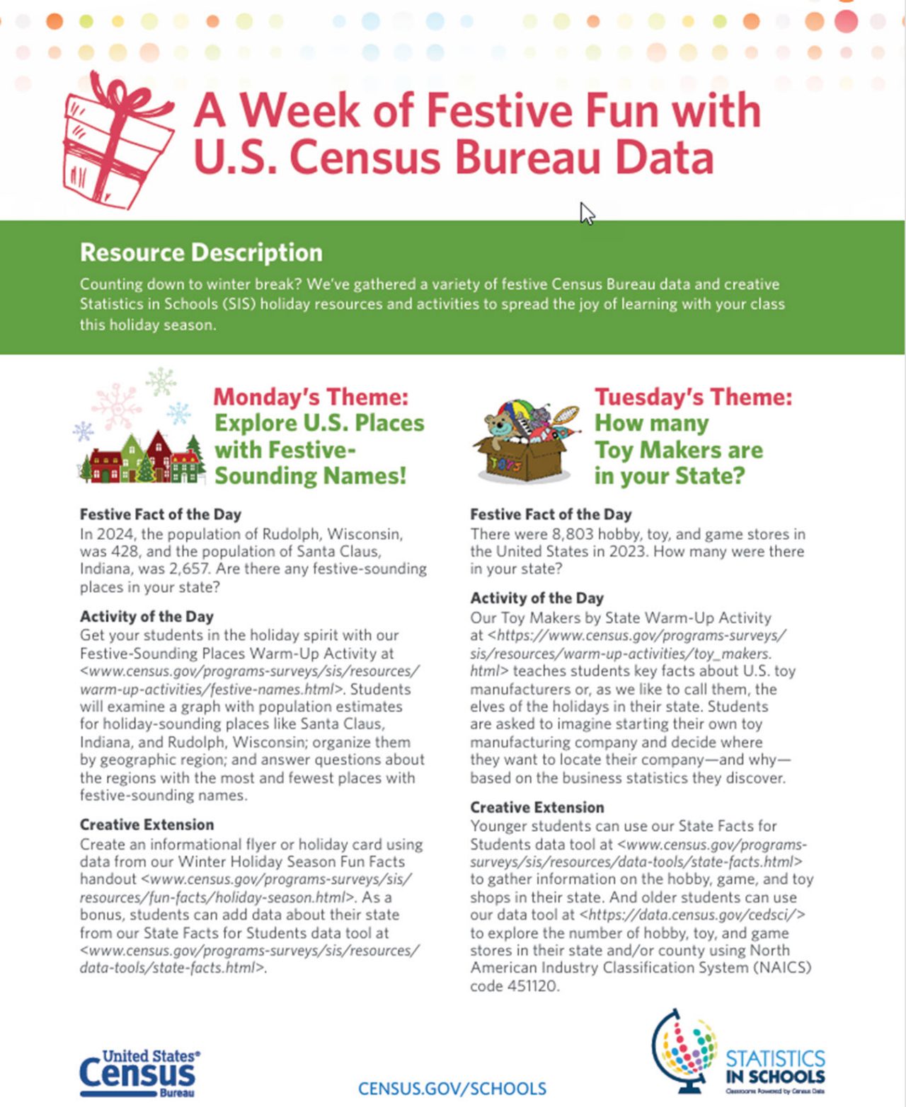 A Week of Festive Fun With U.S. Census Bureau Data